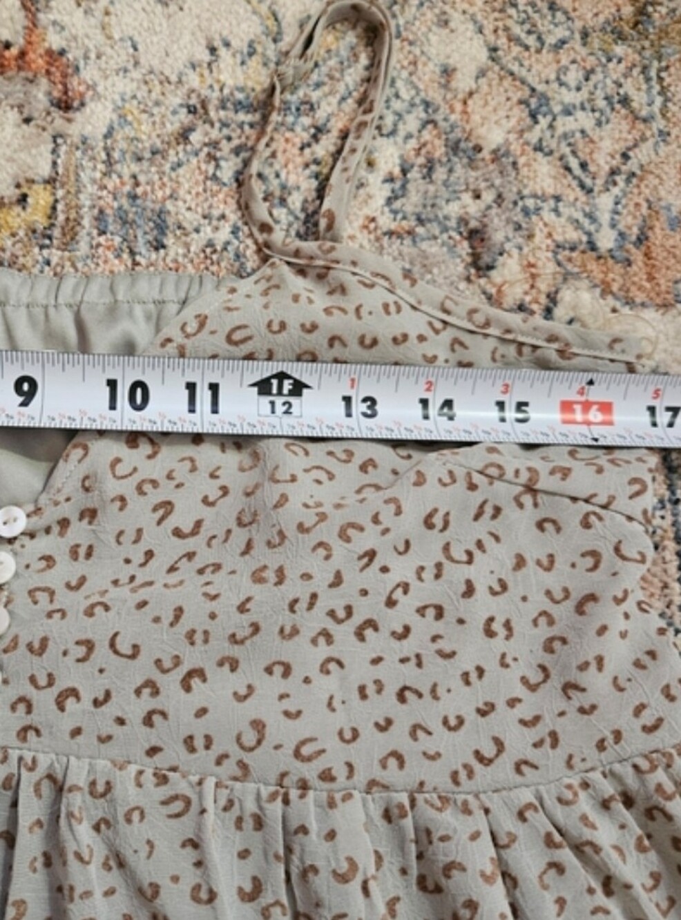 Entro Boho Animal Leopard Print Tiered Babydoll Mini Sundress M - Picture 11 of 12